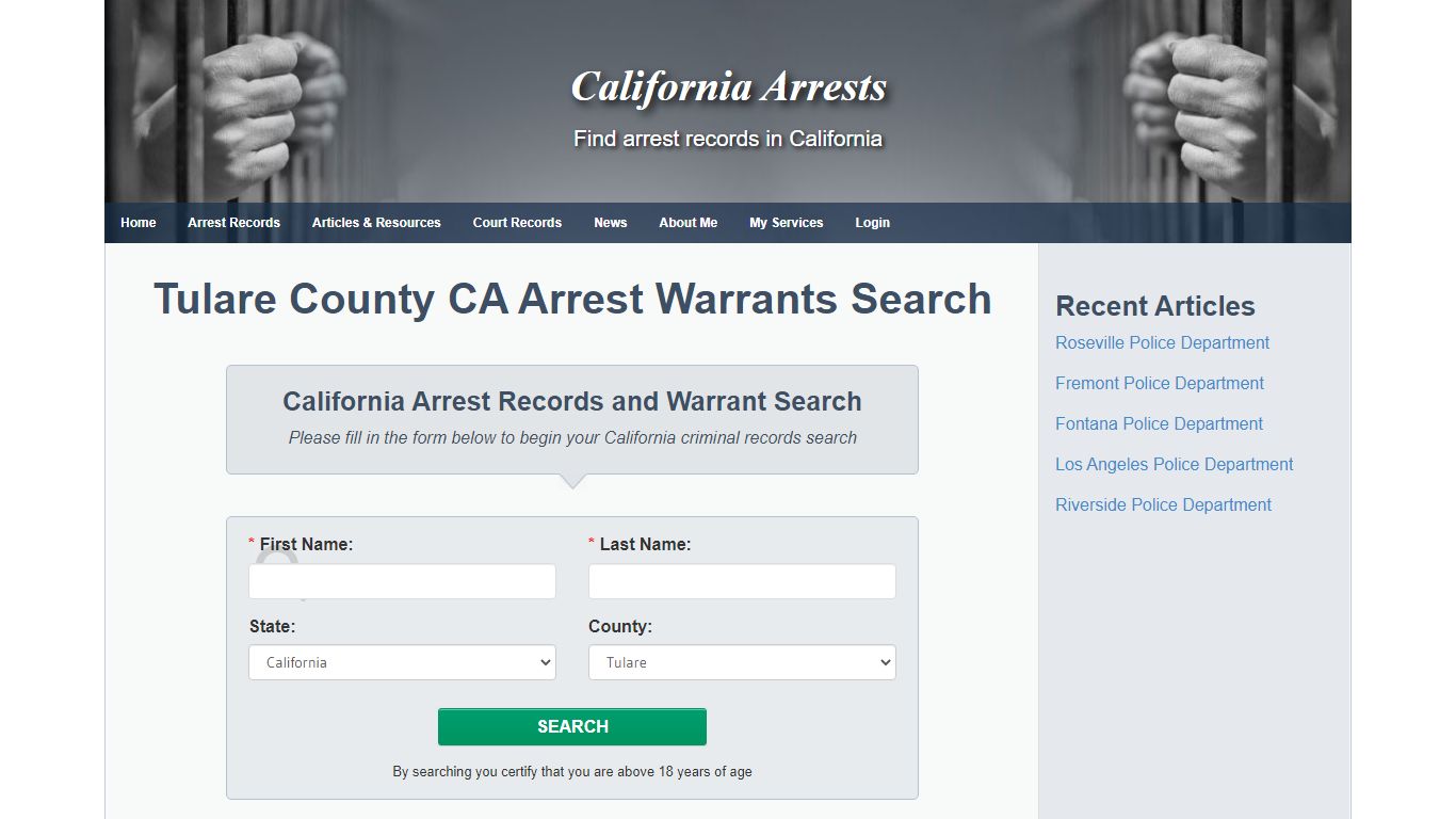 Tulare County CA Arrest Warrants Search - California Arrests